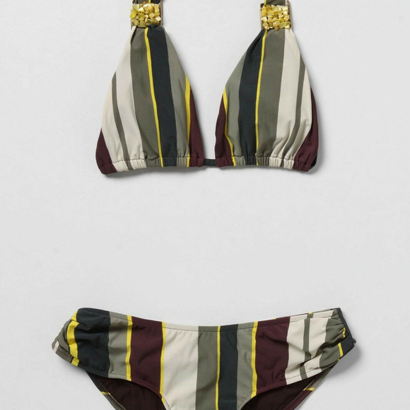 NEW Anthropologie Striped Bikini Beach Comber Swimsuit By Anika Sizes XS M L - Picture 2 of 7